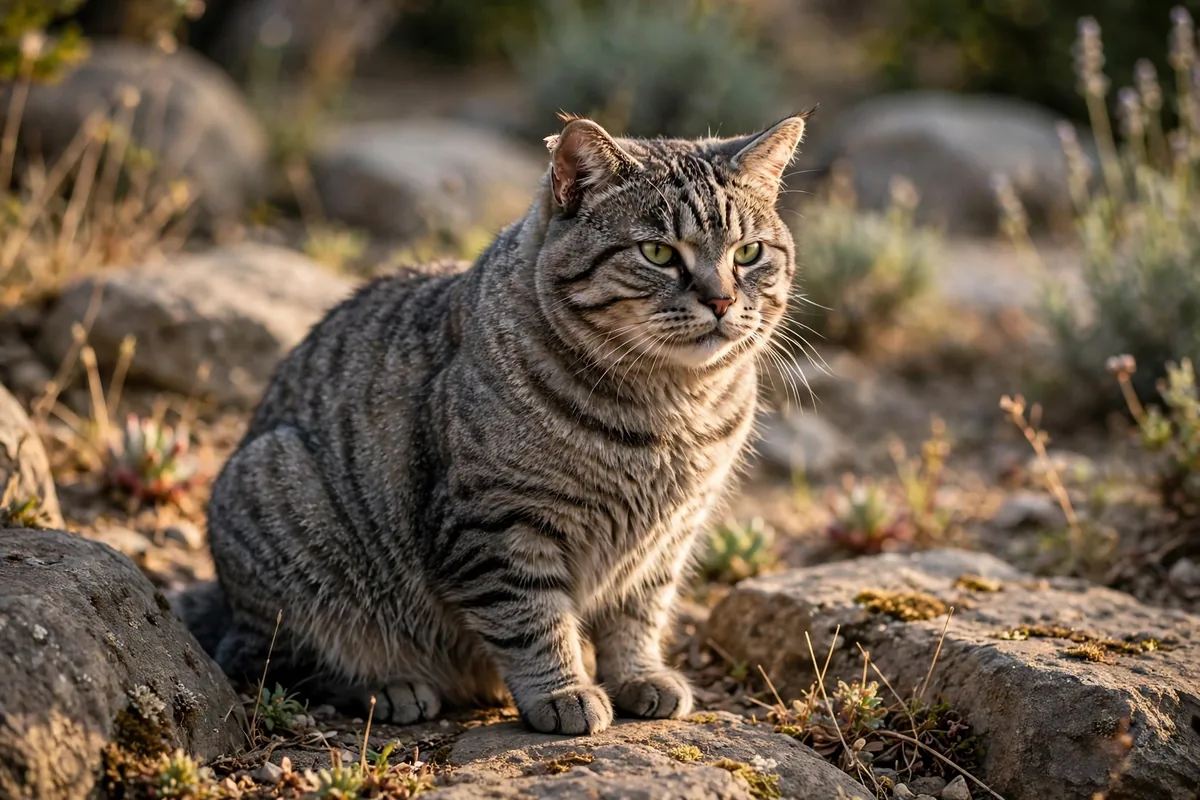 Rocky cat portrait photo